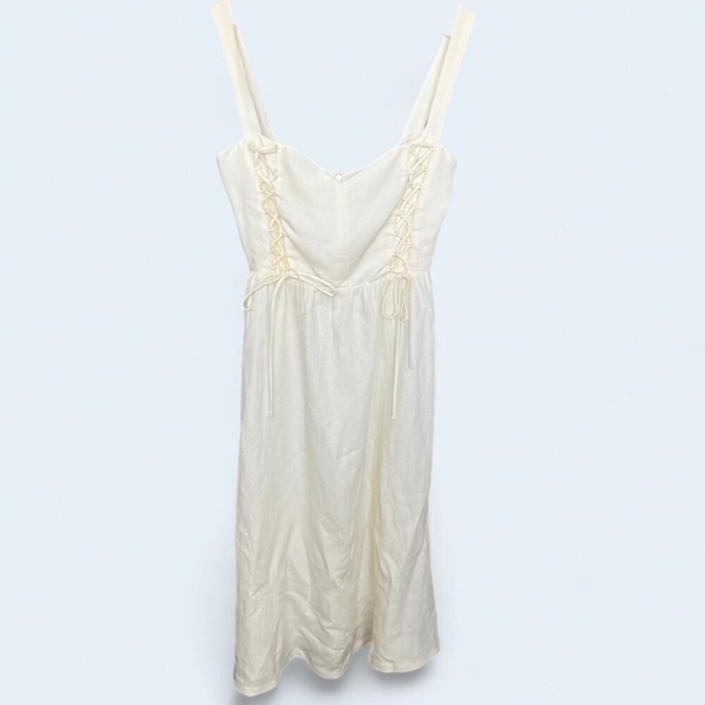 NWT Reformation Avery Linen Dress in White Women Size 4